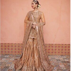 Faiza Saqlain “Jolina” Stitched Net Gharara Set — Size S / Preloved